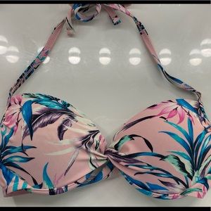 Tropical Baby Pink Bikini Top